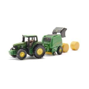 John Deere traktor s balirkom za okrugle bale SIKU 01665 igračka